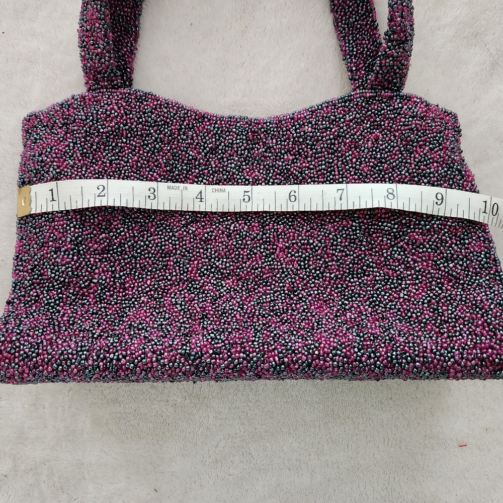 Purple Moyna purple beaded purse - Picture 9 of 10